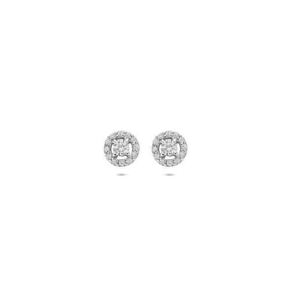 oorknoppen zirkonia 5,5 mm zilver gerhodineerd