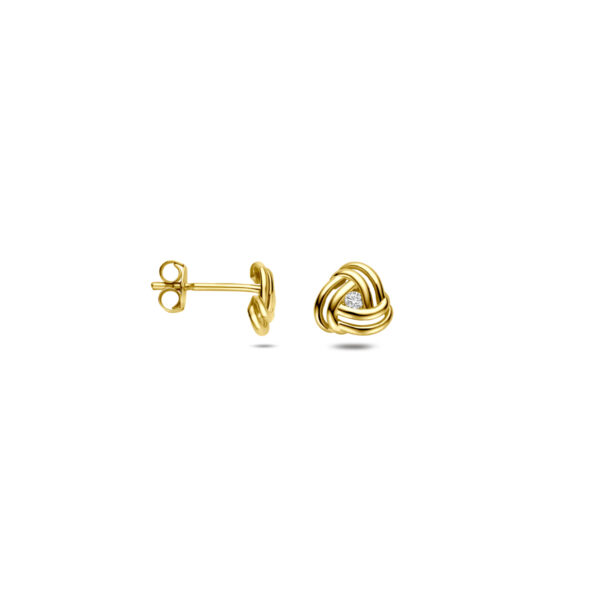 oorknoppen zirkonia 6 mm 14K geelgoud - Afbeelding 3