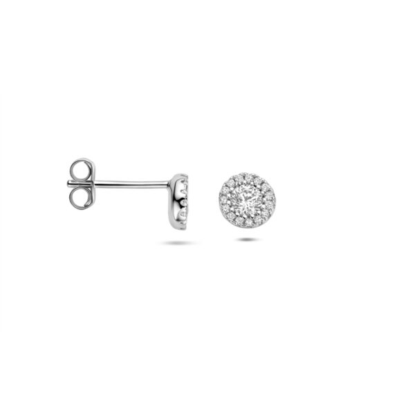 oorknoppen zirkonia 6 mm zilver gerhodineerd - Afbeelding 3