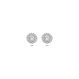 oorknoppen zirkonia 6 mm zilver gerhodineerd