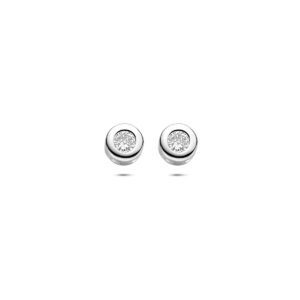 oorknoppen zirkonia 6 mm zilver gerhodineerd