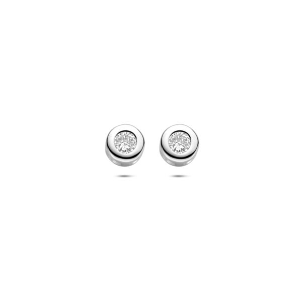 oorknoppen zirkonia 6 mm zilver gerhodineerd