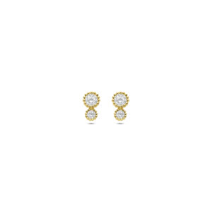 oorknoppen zirkonia 6,5 mm 14K geelgoud