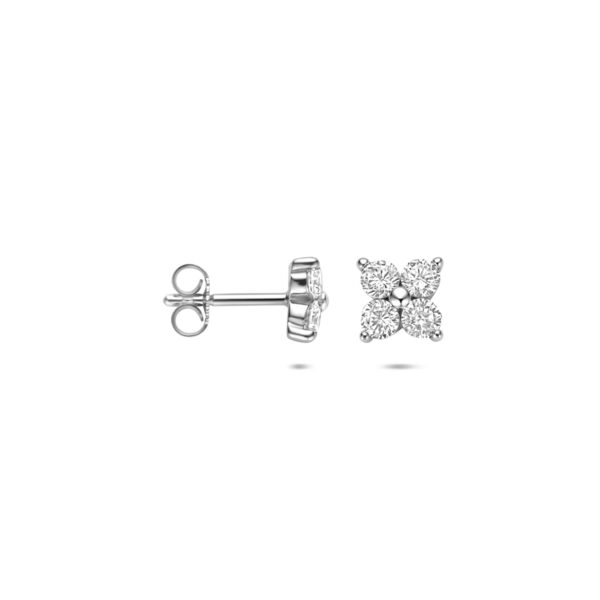 oorknoppen zirkonia 6,5 mm zilver gerhodineerd - Afbeelding 3