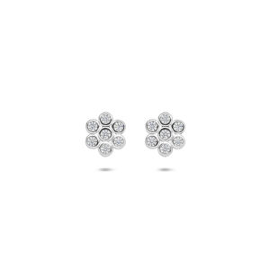 oorknoppen zirkonia 6,5 mm zilver gerhodineerd