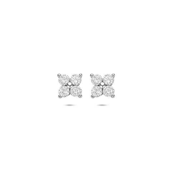 oorknoppen zirkonia 6,5 mm zilver gerhodineerd