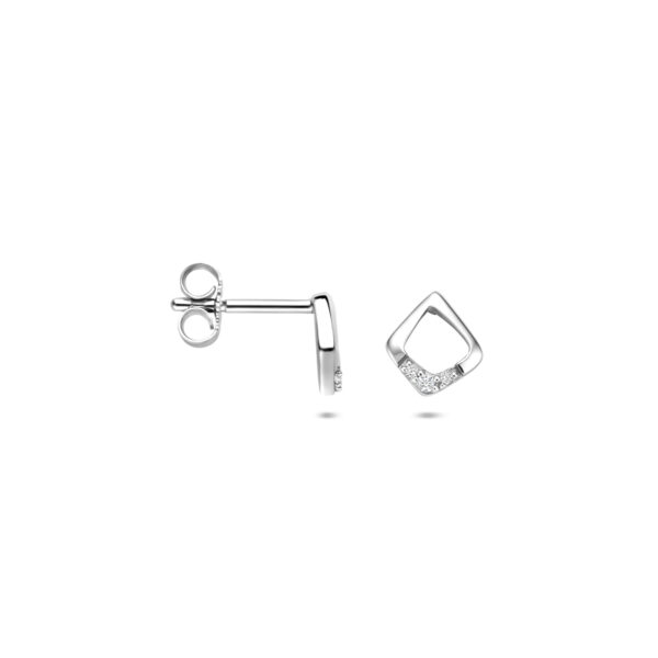 oorknoppen zirkonia 7 mm zilver gerhodineerd - Afbeelding 3