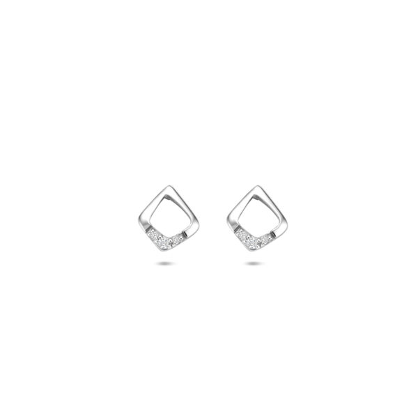 oorknoppen zirkonia 7 mm zilver gerhodineerd