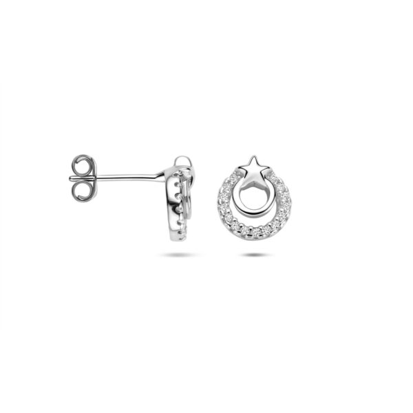 oorknoppen zirkonia 8 mm zilver gerhodineerd - Afbeelding 3