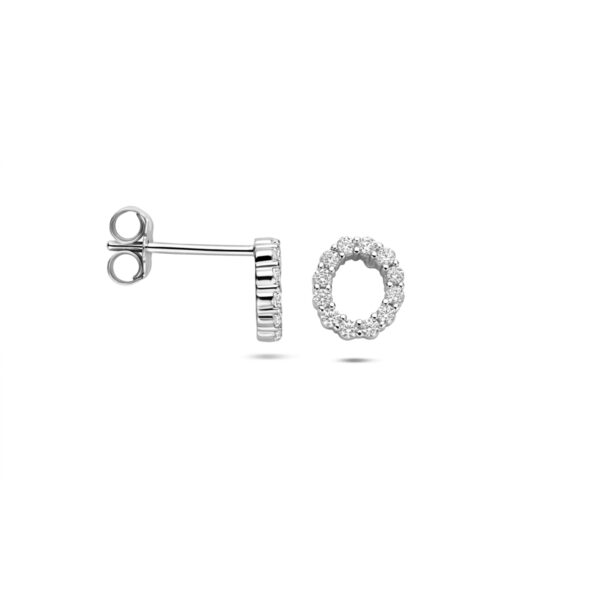 oorknoppen zirkonia 8 mm zilver gerhodineerd - Afbeelding 3