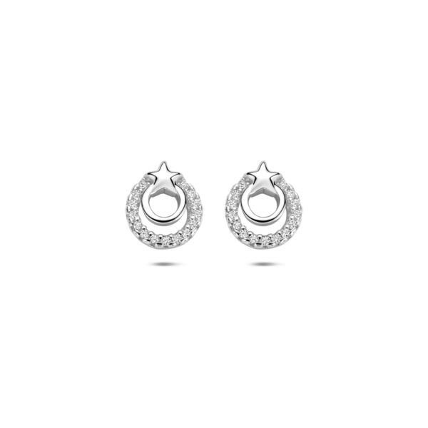 oorknoppen zirkonia 8 mm zilver gerhodineerd
