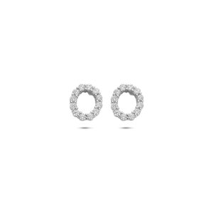 oorknoppen zirkonia 8 mm zilver gerhodineerd