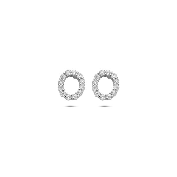 oorknoppen zirkonia 8 mm zilver gerhodineerd