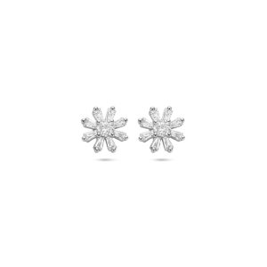 oorknoppen zirkonia 8,5 mm zilver gerhodineerd