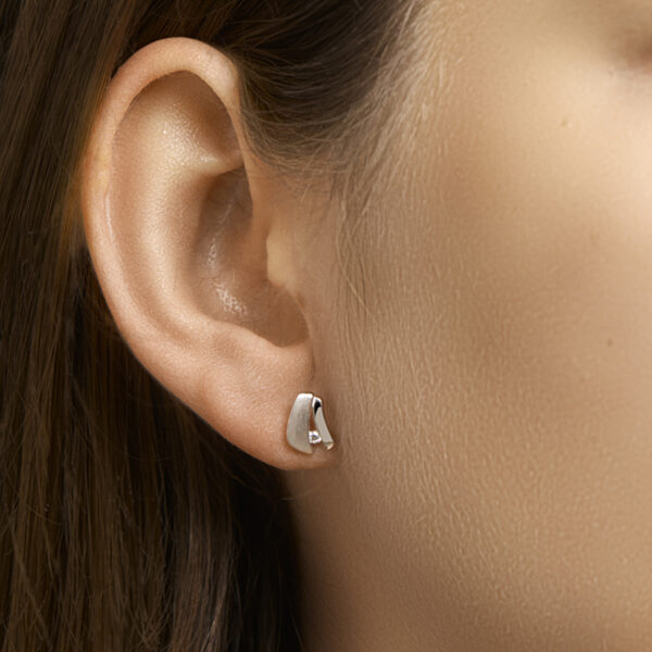 oorknoppen zirkonia zilver gerhodineerd - Afbeelding 2