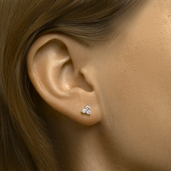 oorknoppen zirkonia zilver gerhodineerd - Afbeelding 2