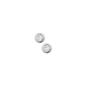 oorknoppen zirkonia zilver gerhodineerd