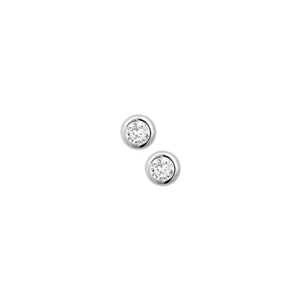 oorknoppen zirkonia zilver gerhodineerd