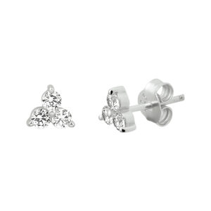 oorknoppen zirkonia zilver gerhodineerd