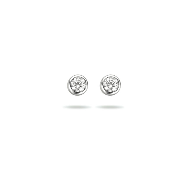 oorknoppen zirkonia zilver gerhodineerd