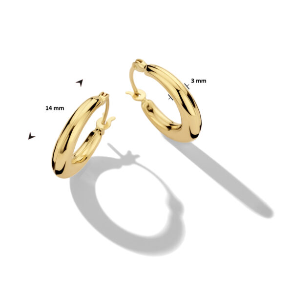 oorringen 14 mm 14K geelgoud - Afbeelding 2