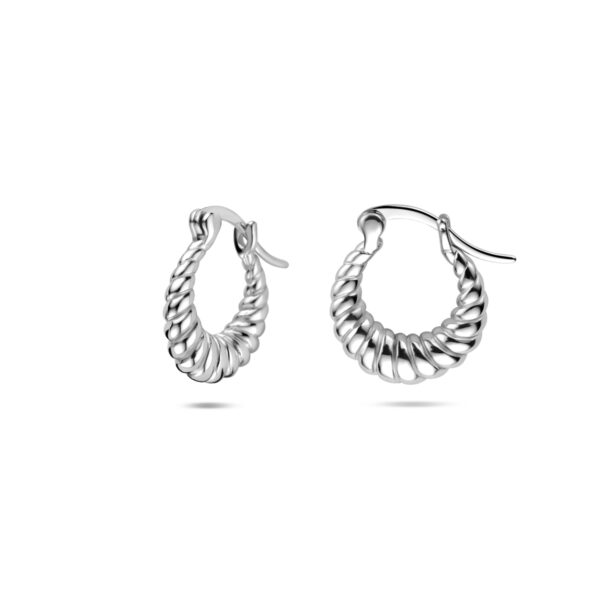 oorringen 14,5 mm zilver gerhodineerd - Afbeelding 3
