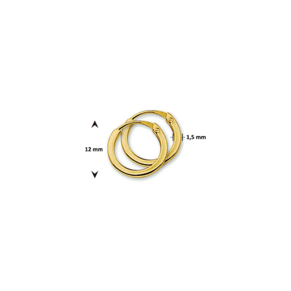 oorringen 1,5 mm vierkant 14K geelgoud - Afbeelding 4