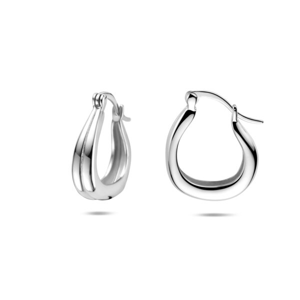 oorringen 17,5 mm zilver gerhodineerd - Afbeelding 3