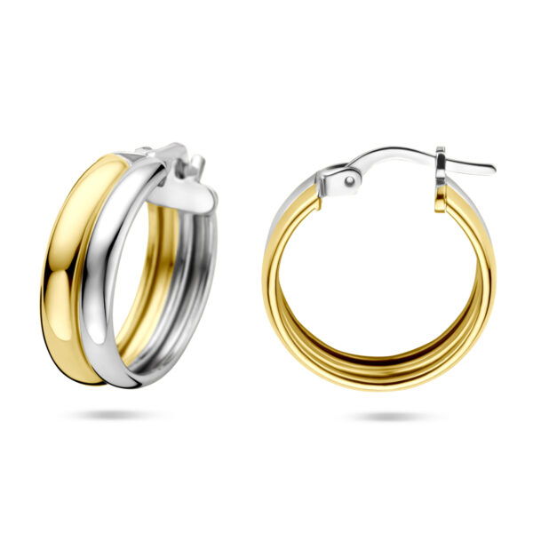 oorringen 18 mm 1 micron zilver verguld (geel/rhodium) - Afbeelding 3