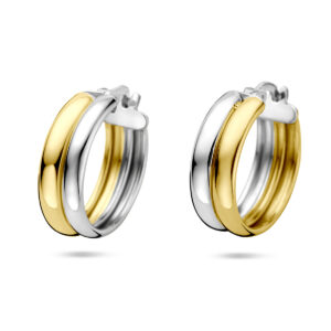 oorringen 18 mm 1 micron zilver verguld (geel/rhodium)
