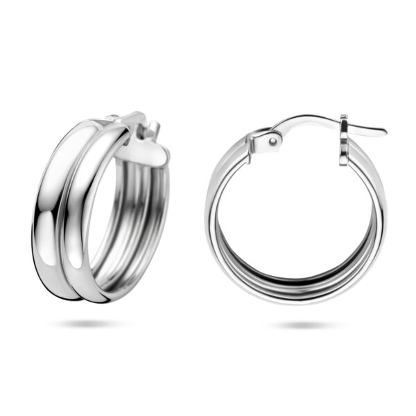 oorringen 18 mm zilver gerhodineerd - Afbeelding 3