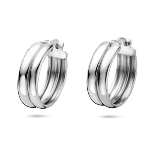 oorringen 18 mm zilver gerhodineerd