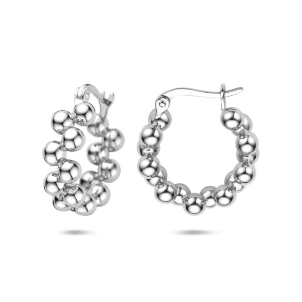 oorringen 19 mm zilver gerhodineerd - Afbeelding 3