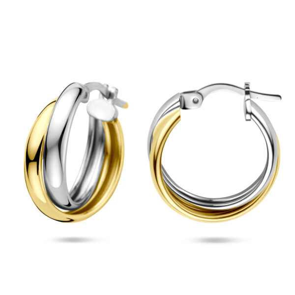 oorringen 19,5 mm 1 micron zilver verguld (geel/rhodium) - Afbeelding 3