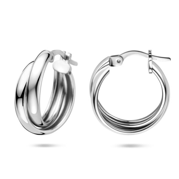 oorringen 19,5 mm zilver gerhodineerd - Afbeelding 3