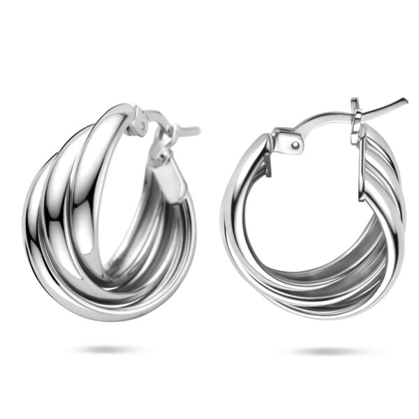 oorringen 21 mm zilver gerhodineerd - Afbeelding 3