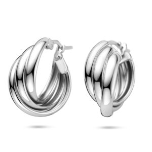 oorringen 21 mm zilver gerhodineerd