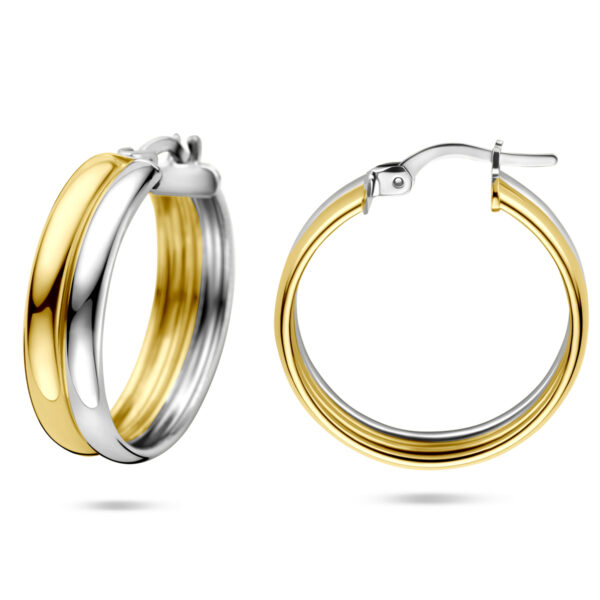 oorringen 23 mm 1 micron zilver verguld (geel/rhodium) - Afbeelding 3