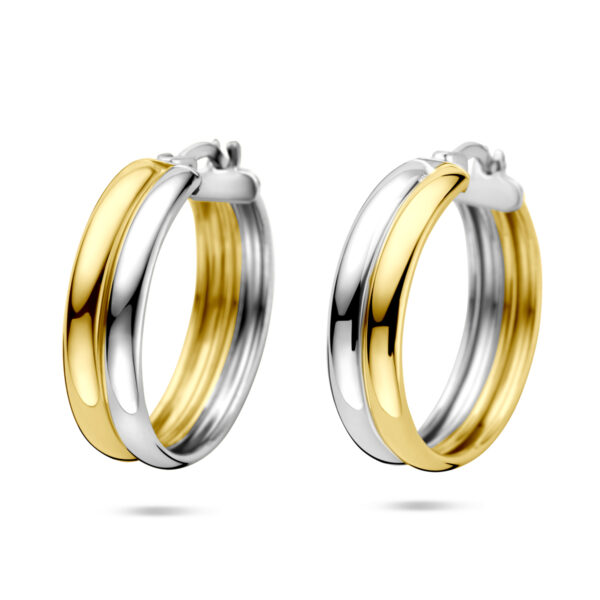 oorringen 23 mm 1 micron zilver verguld (geel/rhodium)