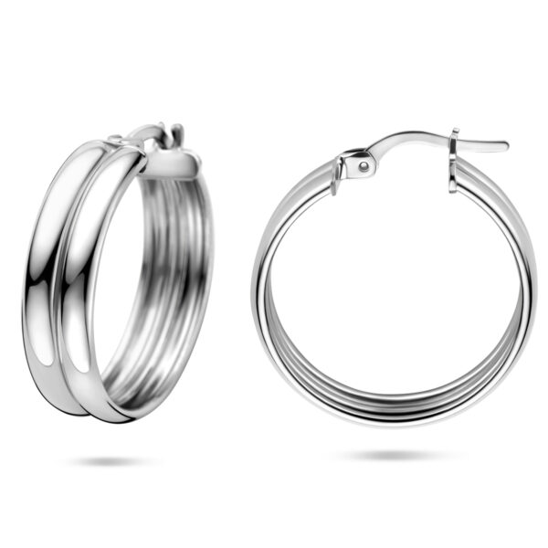 oorringen 23 mm zilver gerhodineerd - Afbeelding 3