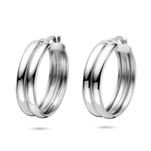 oorringen 23 mm zilver gerhodineerd