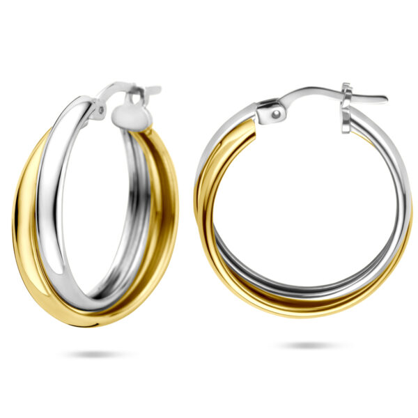 oorringen 23,5 mm 1 micron zilver verguld (geel/rhodium) - Afbeelding 3