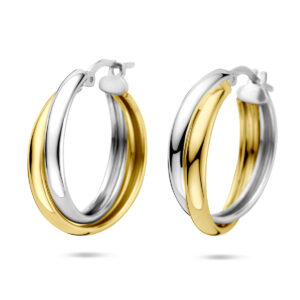oorringen 23,5 mm 1 micron zilver verguld (geel/rhodium)