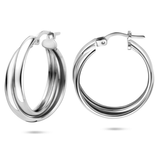 oorringen 23,5 mm zilver gerhodineerd - Afbeelding 3