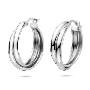 oorringen 23,5 mm zilver gerhodineerd
