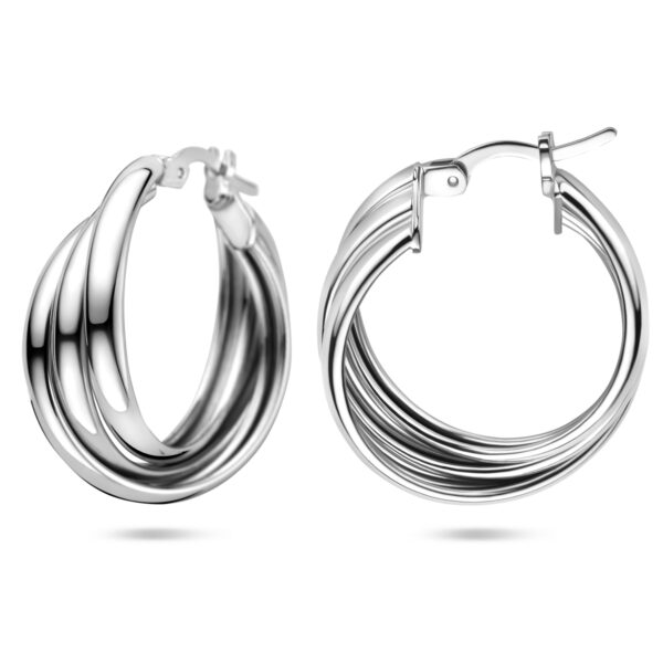 oorringen 26,5 mm zilver gerhodineerd - Afbeelding 3