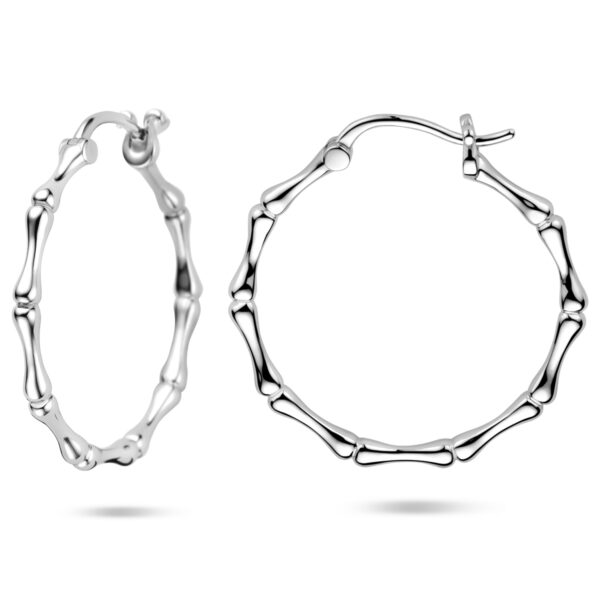 oorringen 30 mm zilver gerhodineerd - Afbeelding 3