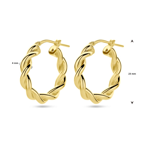 oorringen gedraaide buis 1 micron zilver verguld (geel) - Afbeelding 4