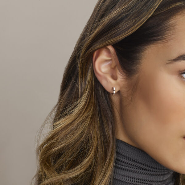 oorringen hartje 10 mm zilver gerhodineerd - Afbeelding 2