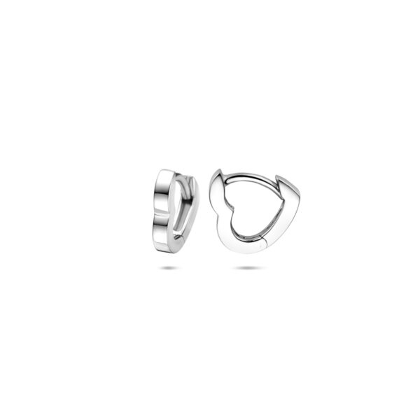 oorringen hartje 10 mm zilver gerhodineerd - Afbeelding 3